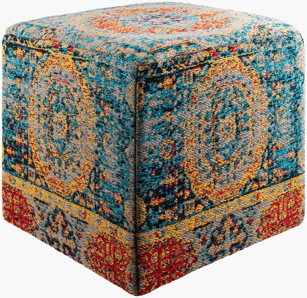 Livabliss Amsterdam Woven Cube Ottoman Handcrafted Cotton Blend Footrest for Living Room AMPF001-181818