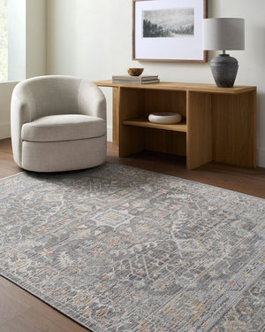 Livabliss Amir Traditional Fringe Area Rug Machine Woven Turkey Polypropylene Low Pile Floor Medium Gray, Li 7'10" x 10' AMR2303-71010