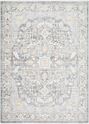 Livabliss Amir Traditional Fringe Area Rug Machine Woven Turkey Polypropylene Low Pile Floor Medium Gray, Li 7'10" x 10' AMR2303-71010