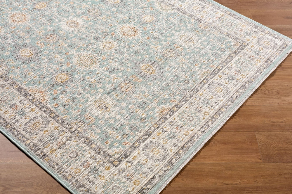 Livabliss Amir Traditional Fringe Area Rug Machine Woven in Turkey for Living Room Floors Sky Blue, Cream 7'10" x 10' AMR2304-71010