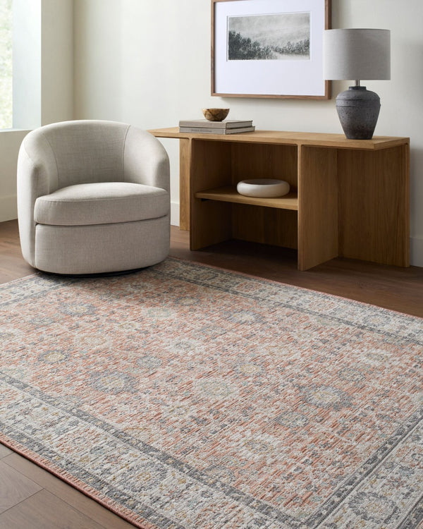 Livabliss Amir Traditional Medallion Area Rug Machine Woven Polypropylene Blend for Living Rooms Rose, Beige 5'3" x 7' AMR2305-537