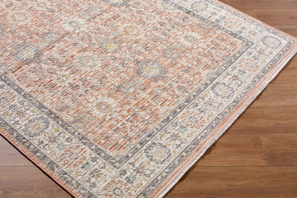 Livabliss Amir Traditional Medallion Area Rug Machine Woven Polypropylene Blend for Living Rooms Rose, Beige 5'3" x 7' AMR2305-537
