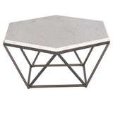 Steve Silver Corvus White Marble Top Hexagon CV200C