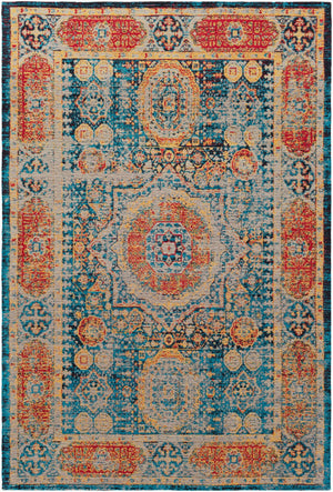 Surya Amsterdam Ams-1002 2' X 3' Handmade Chenille-cotton Rug - Timeless Elegance For Your Home Decor Blue Chenille,Polyester,Cotton Ams1009-576