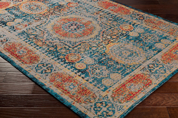 Surya Amsterdam Ams-1002 2' X 3' Handmade Chenille-cotton Rug - Timeless Elegance For Your Home Decor Blue Chenille,Polyester,Cotton Ams1009-576