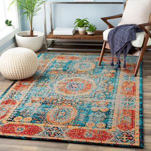 Surya Amsterdam Ams-1002 2' X 3' Handmade Chenille-cotton Rug - Timeless Elegance For Your Home Decor Blue Chenille,Polyester,Cotton Ams1009-576