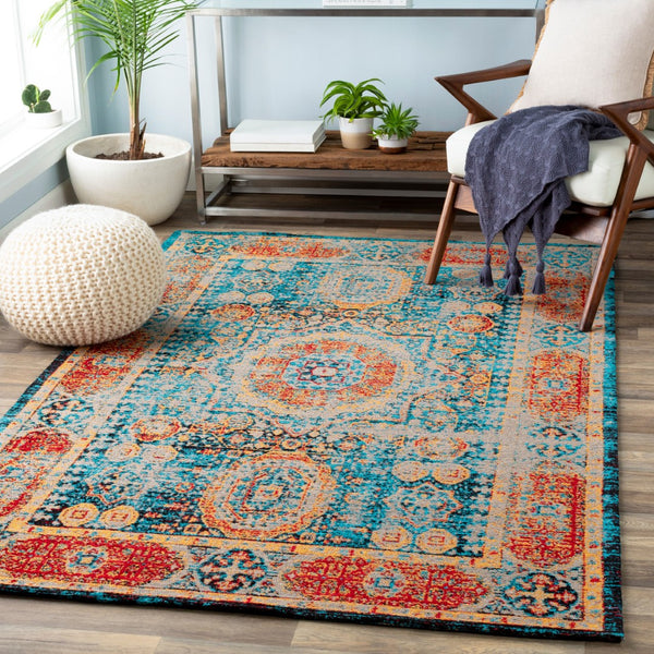 Surya Amsterdam Ams-1002 2' X 3' Handmade Chenille-cotton Rug - Timeless Elegance For Your Home Decor Blue Chenille,Polyester,Cotton Ams1009-576