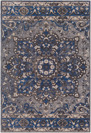 Surya Amsterdam Ams-1002 2' X 3' Handmade Chenille-cotton Rug - Timeless Elegance For Your Home Decor Navy Chenille,Polyester,Cotton Ams1017-23