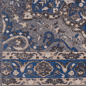 Surya Amsterdam Ams-1002 2' X 3' Handmade Chenille-cotton Rug - Timeless Elegance For Your Home Decor Navy Chenille,Polyester,Cotton Ams1017-23