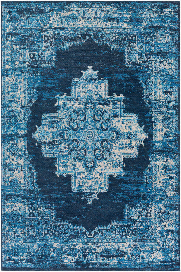 Surya Amsterdam Ams-1002 2' X 3' Handmade Chenille-cotton Rug - Timeless Elegance For Your Home Decor Dark Blue Chenille,Polyester Ams1024-576