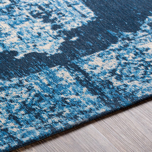 Surya Amsterdam Ams-1002 2' X 3' Handmade Chenille-cotton Rug - Timeless Elegance For Your Home Decor Dark Blue Chenille,Polyester Ams1024-576