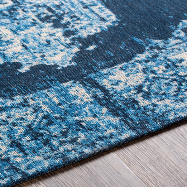 Surya Amsterdam Ams-1002 2' X 3' Handmade Chenille-cotton Rug - Timeless Elegance For Your Home Decor Dark Blue Chenille,Polyester Ams1024-576