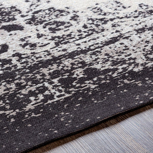 Surya Amsterdam Ams-1002 2' X 3' Handmade Chenille-cotton Rug - Timeless Elegance For Your Home Decor Black Chenille,Polyester Ams1030-23