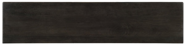 Hooker Furniture Shimmer Charcoal Mango Wood Credenza With German Silver Foil Doors, Ventilated Media Storage, 69" 5716-85001-SLV