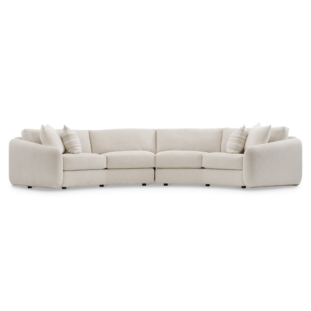 Bernhardt Bernhardt Soleil Crescent 2-Piece Fabric Sectional — Midcentury Pit Seating, Deep Curved Lounge Comfort, Customizable Upholstery - Made to Order K2175