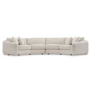Bernhardt Bernhardt Soleil Crescent 2-Piece Fabric Sectional — Midcentury Pit Seating, Deep Curved Lounge Comfort, Customizable Upholstery - Made to Order K2175