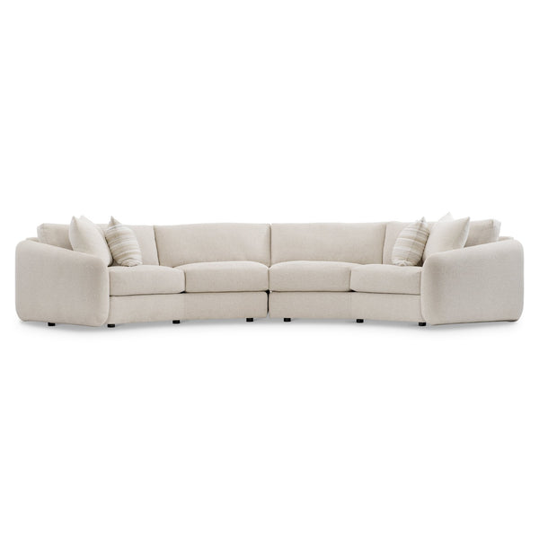 Bernhardt Bernhardt Soleil Crescent 2-Piece Fabric Sectional — Midcentury Pit Seating, Deep Curved Lounge Comfort, Customizable Upholstery - Made to Order K2175