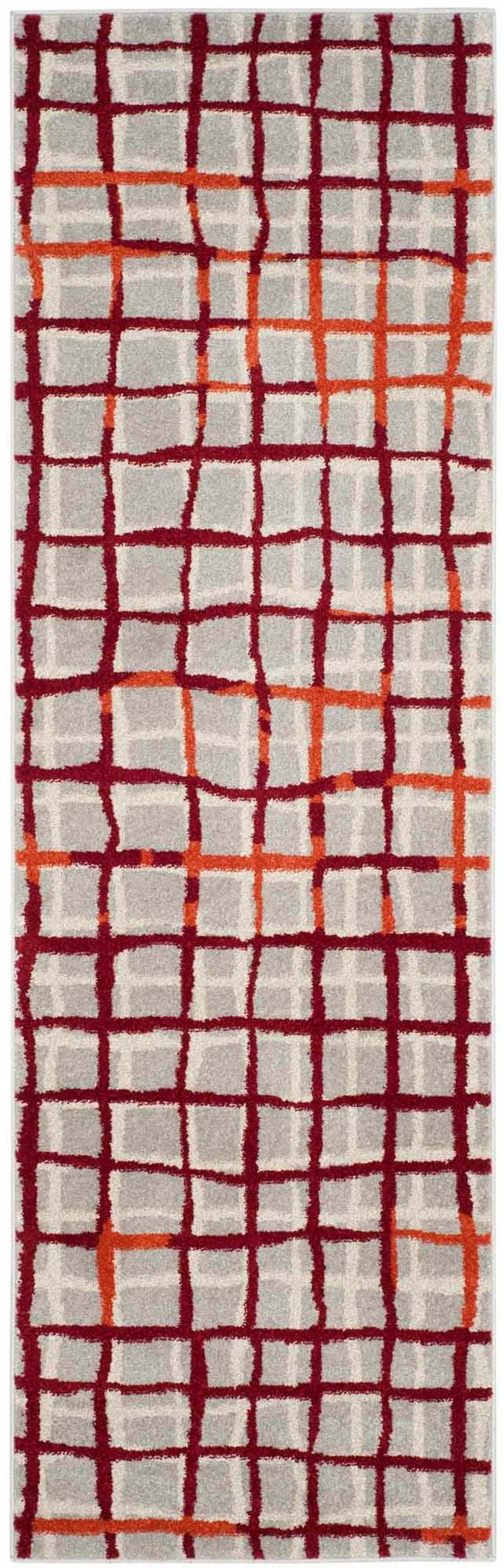 Safavieh Modern Gridlines Power Loomed  Rug Light Grey / Ivory AMT403B-29