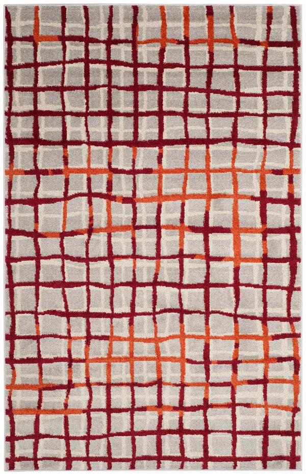 Safavieh Modern Gridlines Power Loomed  Rug Light Grey / Ivory AMT403B-29