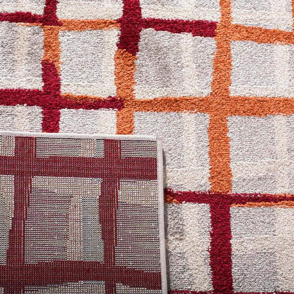 Safavieh Modern Gridlines Power Loomed  Rug Light Grey / Ivory AMT403B-29