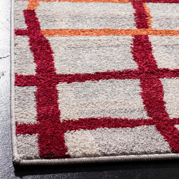 Safavieh Modern Gridlines Power Loomed  Rug Light Grey / Ivory AMT403B-29