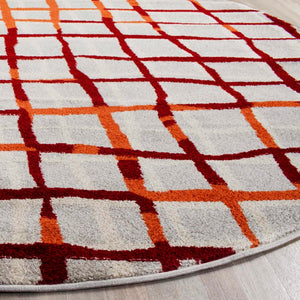 Safavieh Modern Gridlines Power Loomed  Rug Light Grey / Ivory AMT403B-29