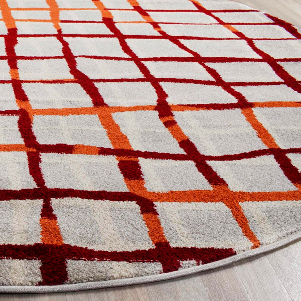 Safavieh Modern Gridlines Power Loomed  Rug Light Grey / Ivory AMT403B-29