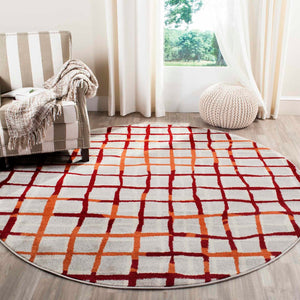 Safavieh Modern Gridlines Power Loomed  Rug Light Grey / Ivory AMT403B-29