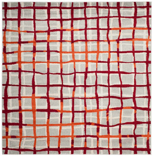 Safavieh Modern Gridlines Power Loomed  Rug Light Grey / Ivory AMT403B-29