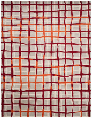 Safavieh Modern Gridlines Power Loomed  Rug Light Grey / Ivory AMT403B-29