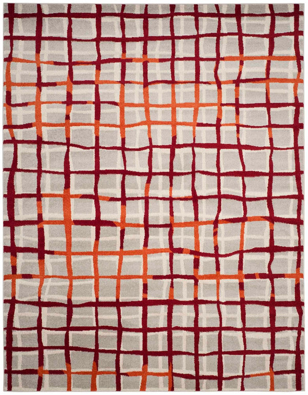 Safavieh Modern Gridlines Power Loomed  Rug Light Grey / Ivory AMT403B-29