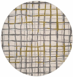 Safavieh Modern Gridlines Power Loomed  Rug Ivory / Light Grey AMT403K-29