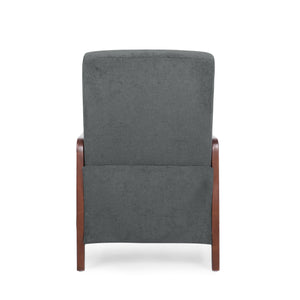 English Elm Christopher Knight Home® - Fabric Mid-Century Recliner Chair Grey – Pushback Upholstered Seat, Channel Stitching, Birch Wood Frame, Cozy 70451.00FGRY