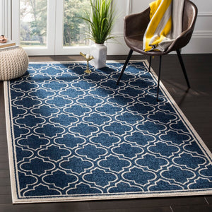 Safavieh Amherst 412 Power Loomed  Rug Navy / Ivory AMTW412P-4