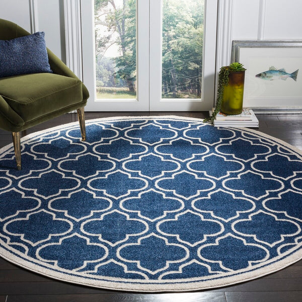 Safavieh Amherst 412 Power Loomed  Rug Navy / Ivory AMTW412P-4