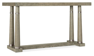 Hooker Furniture Linville Adjustable Norwood Friendship Table In Mink Oak Veneer With Antique Pewter Bands, Expandable 6150-75206-85