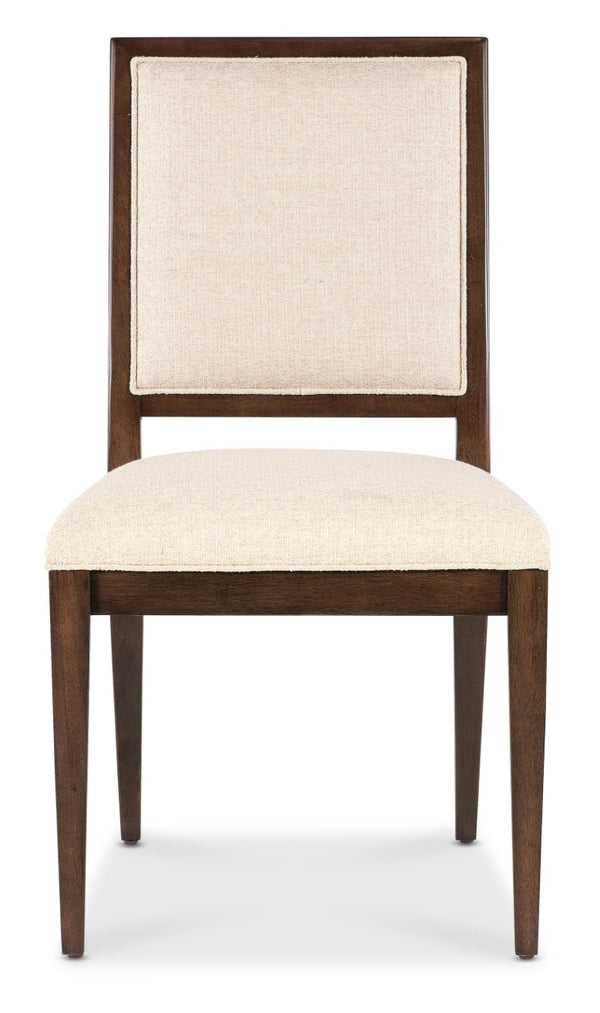 Hooker Furniture Archives Upholstered Side Chair In Classic Walnut With Curate Wheat Performance Fabric, Tailored Elegance 6123-75410-89