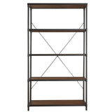 Homelegance By Top-Line Romilda Industrial Rustic Pipe Frame Bookcase Brown Wood