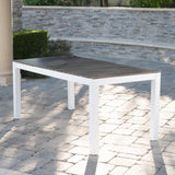 Christopher Knight Home® - Noble House - Bali Outdoor Dark Brown Finished Acacia Wood Dining Table with White Finished Legs