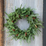 Mixed Evergreen Wreath with LED Lights XPW90672 Park Hill