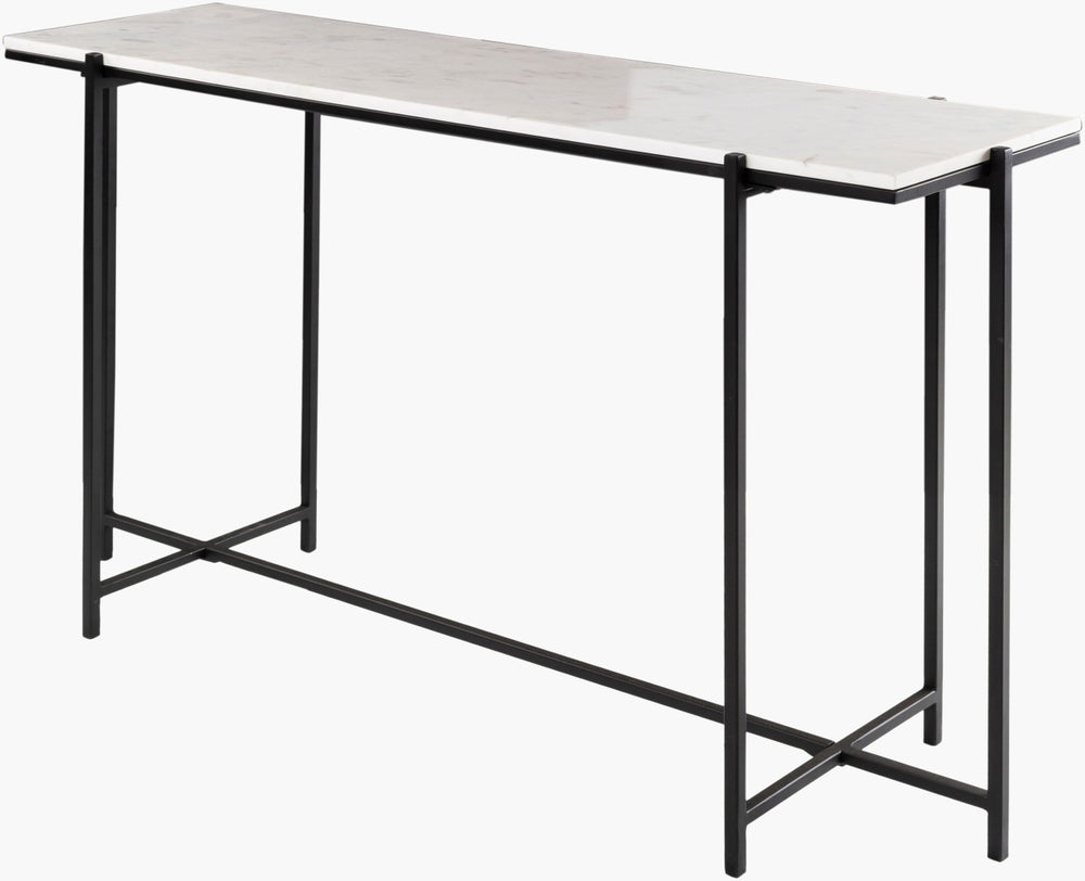 Livabliss Anaya Marble Top Console Table Mid-century Metal Base Entryway Hallway Living Room ANA-003