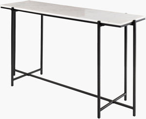 Livabliss Anaya Marble Top Console Table Mid-century Metal Base Entryway Hallway Living Room ANA-003