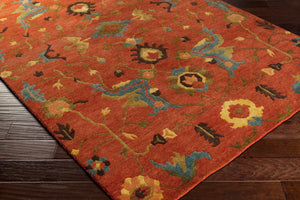 Anastacia ANA-8411 8' x 11' Handmade Rug ANA8411-811  Rust, Sky Blue, Olive, Mustard, Grass Green, Dark Brown Surya