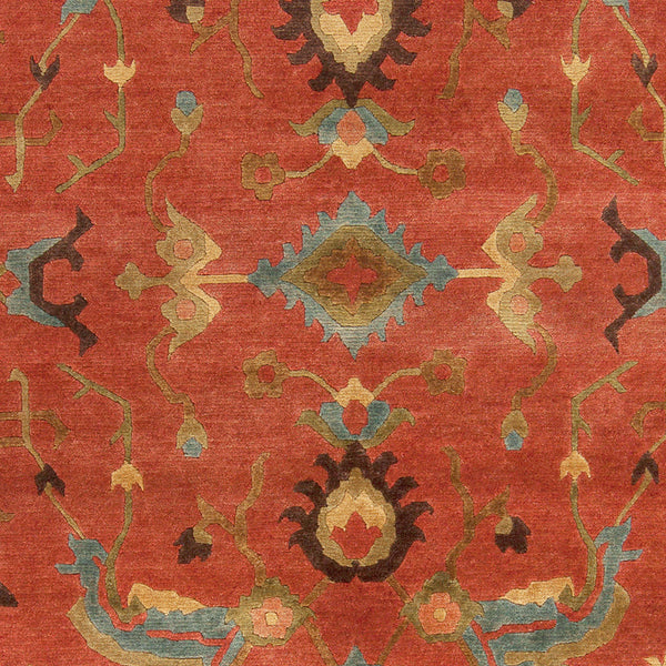 Anastacia ANA-8411 8' x 11' Handmade Rug ANA8411-811  Rust, Sky Blue, Olive, Mustard, Grass Green, Dark Brown Surya