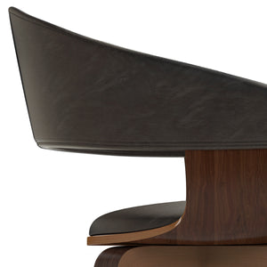 English Elm Lowell Bentwood Dining Chair - Stylish Distressed Brown Vegan Leather For Modern Comfort & Durability B136P158837