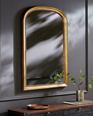 Surya Nalanda Carved Frame Mantel Mirror Traditional Wall Accent for Entryway or Fireplace ANAN002-3624