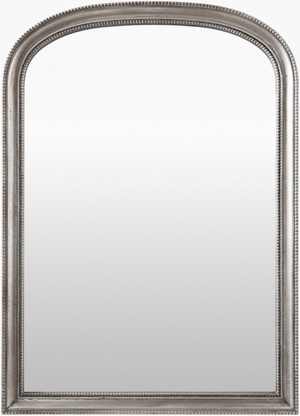 Surya Nalanda Elegant 42"H X 30"W Mantel Mirror – Traditional Wall Decor For Sophisticated Home Style Frame, Metallic ,Silver Manufactured Wood Anan004-4230