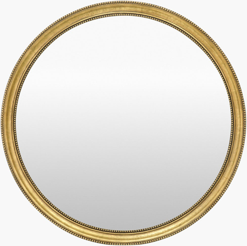 Surya Nalanda 36 Inch Round Wall Mirror Ornamental Frame Accent for Entryway Living Room ANAN006-3636