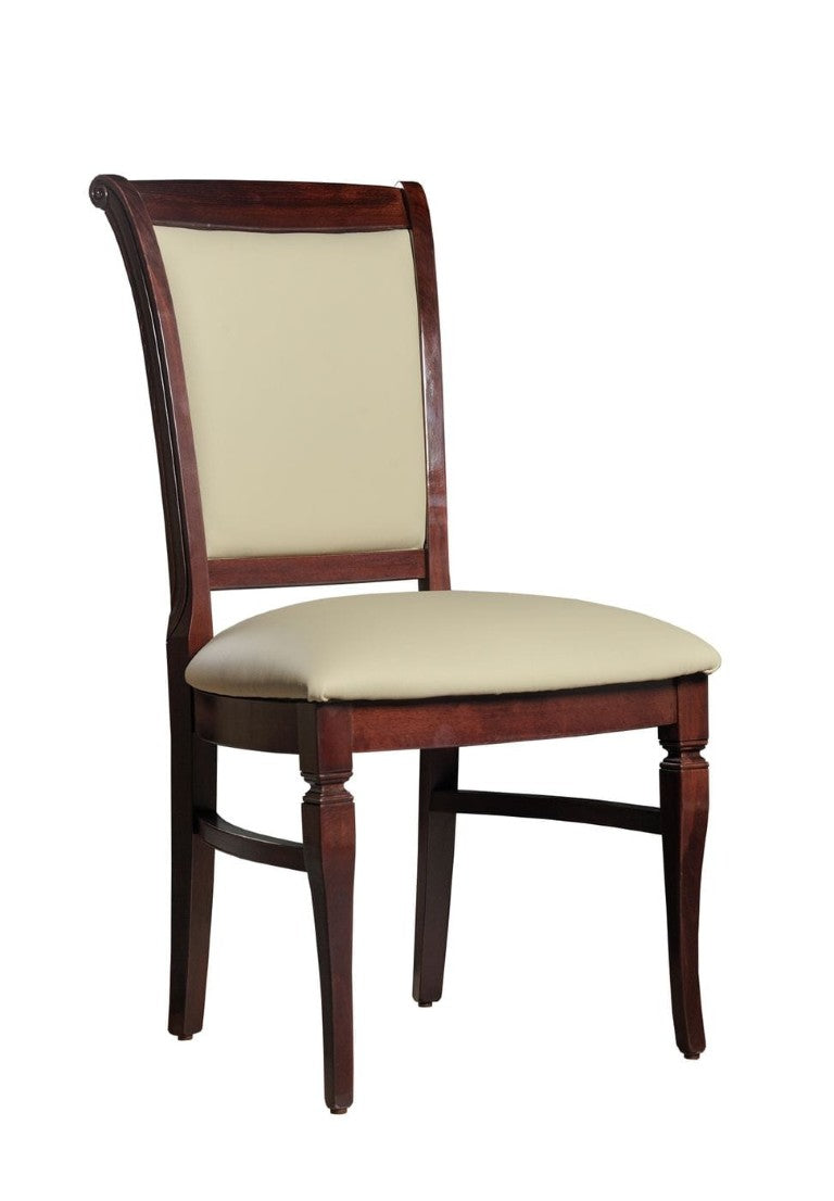 VIG Furniture Anders Taupe Leather Dining Chair Set Of 2 – Neoclassical Walnut Beechwood Frame, Ready-To-Use Elegance VGTSRAFAELLO-DC