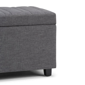 English Elm Darcy Storage Ottoman Bench - Stylish Slate Grey Upholstered Design With Hidden Storage & Comfort B136P159120